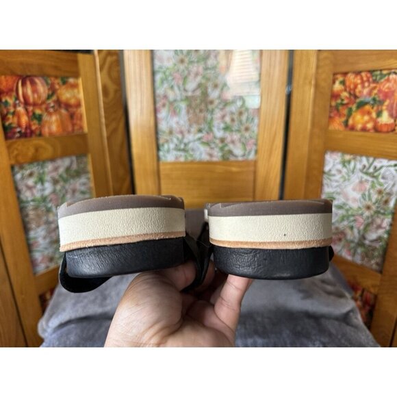 MERRELL Juno Wrap Black Slip On Leather Sandals Shoes Outdoor Travel Sz 10 - Picture 2 of 9